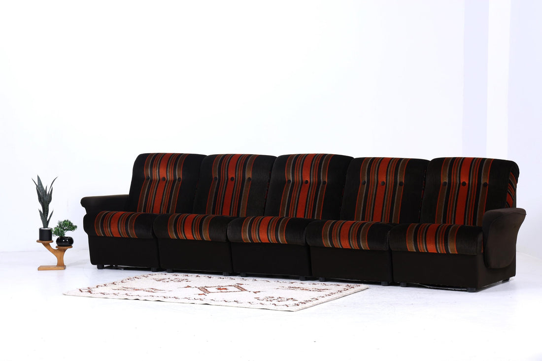 Vintage Modular Stoff Sofa 70er Jahre | Mid Century Couch Lounge Retro 60er