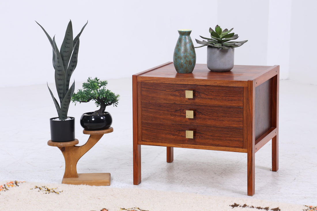 Wundervoller Vintage Nachttisch 60er Jahre  | Mid Century Holz Nachttisch mit Schubladen Palisander  Aufbewahrung