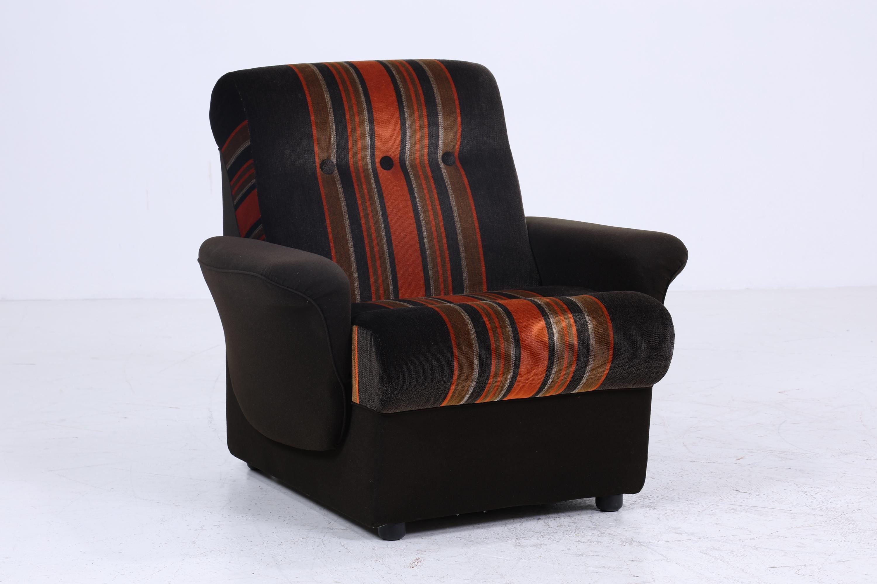 Vintage Armlehnsessel 70er Jahre | Mid Century Stoff Sessel Retro 60er