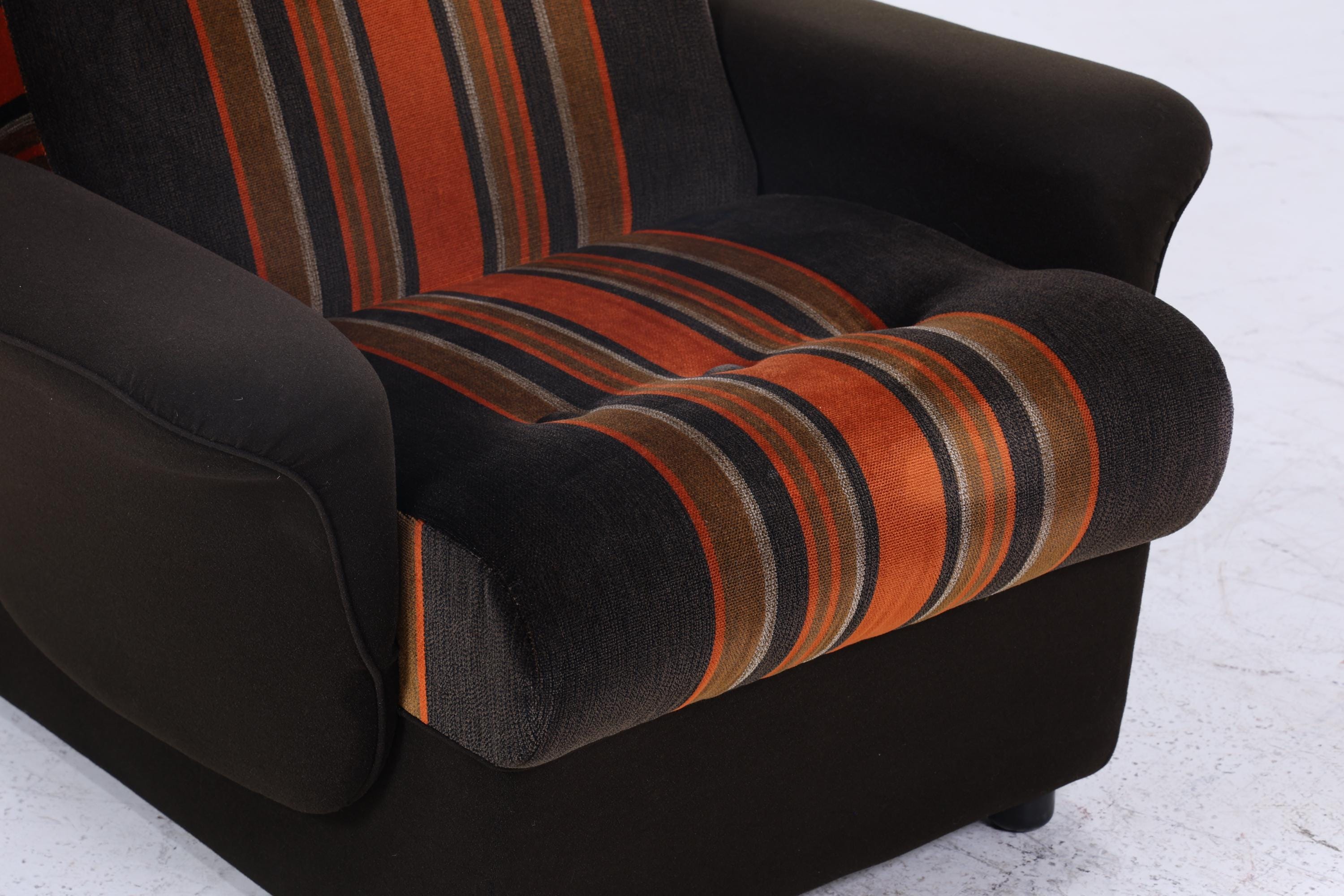 Vintage Armlehnsessel 70er Jahre | Mid Century Stoff Sessel Retro 60er