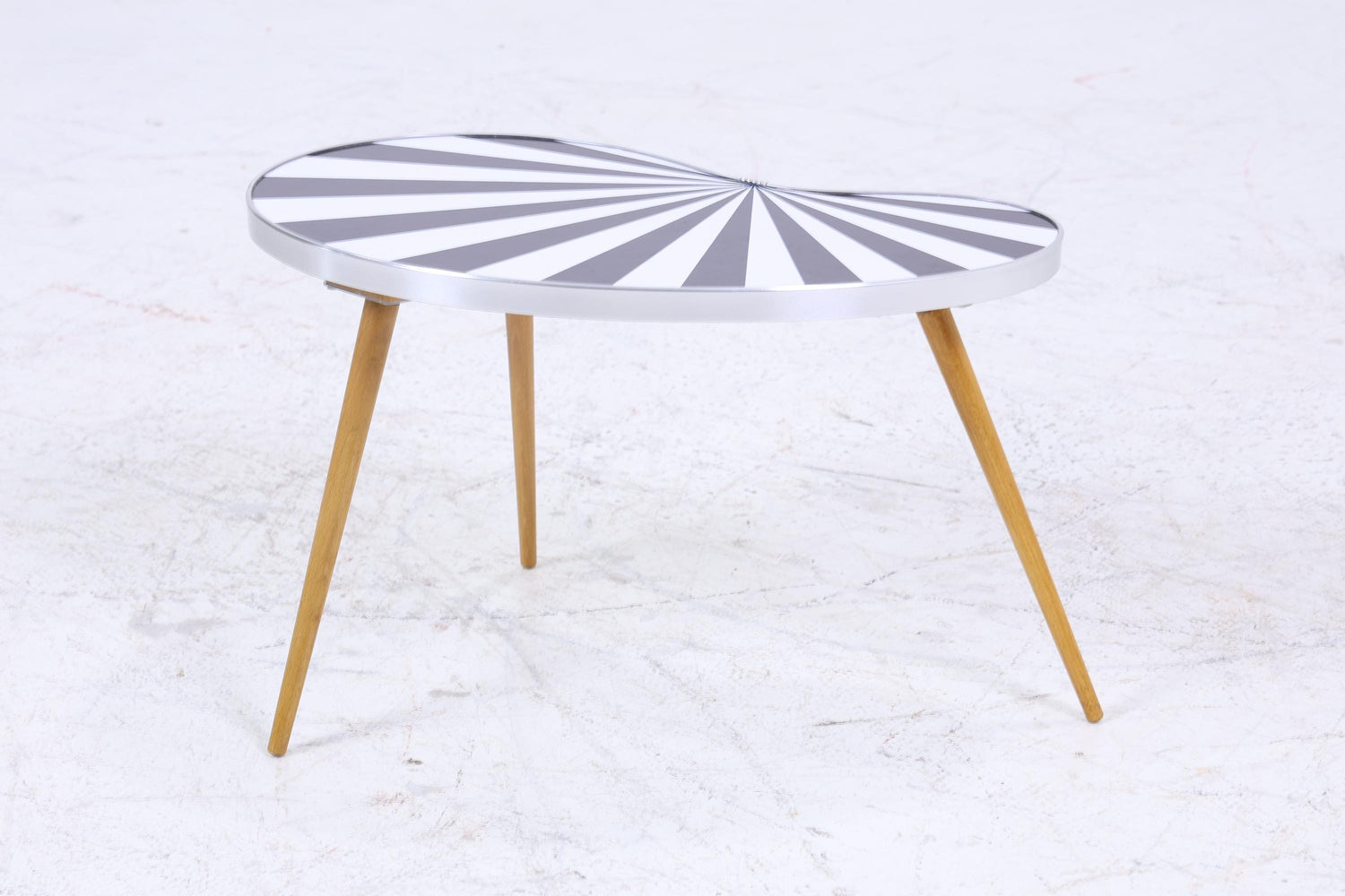 Vintage Nierentisch | Mid Century Blumentisch | Beistelltische Muster Schwarz Weiß 60er Jahre