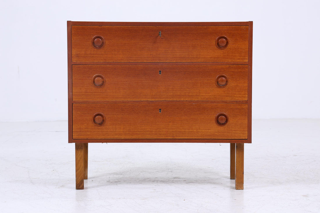 Wundervolle Teak Mid Century Kommode | Vintage Schubladen Schrank Holz Aufbewahrung 60er 70er