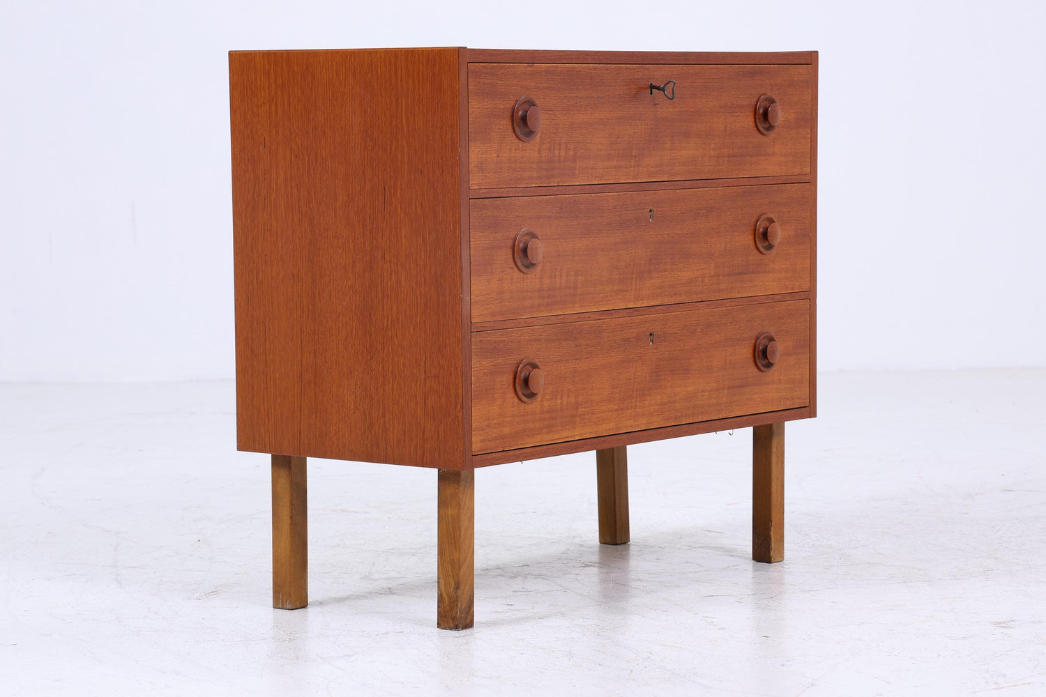 Wundervolle Teak Mid Century Kommode | Vintage Schubladen Schrank Holz Aufbewahrung 60er 70er