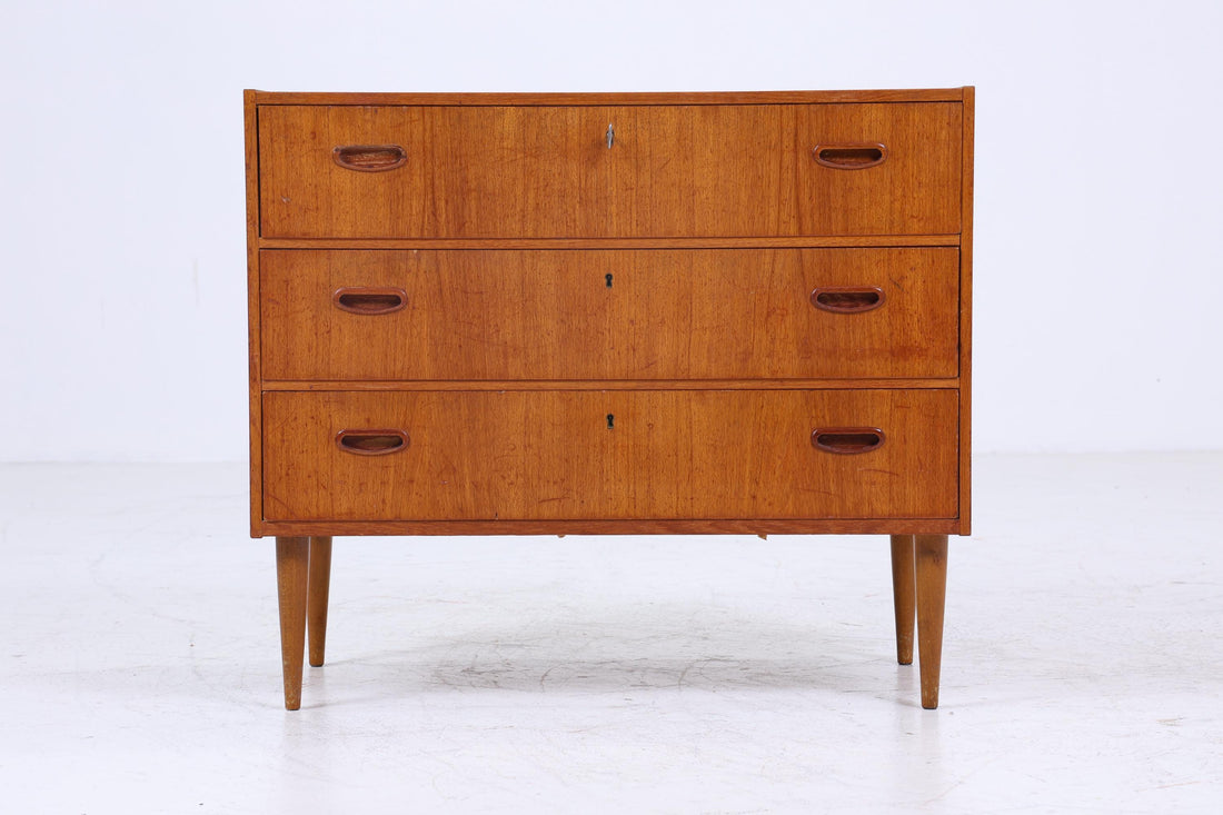 Wundervolle Teak Mid Century Kommode | Vintage Schubladen Schrank Holz Aufbewahrung 60er Jahre