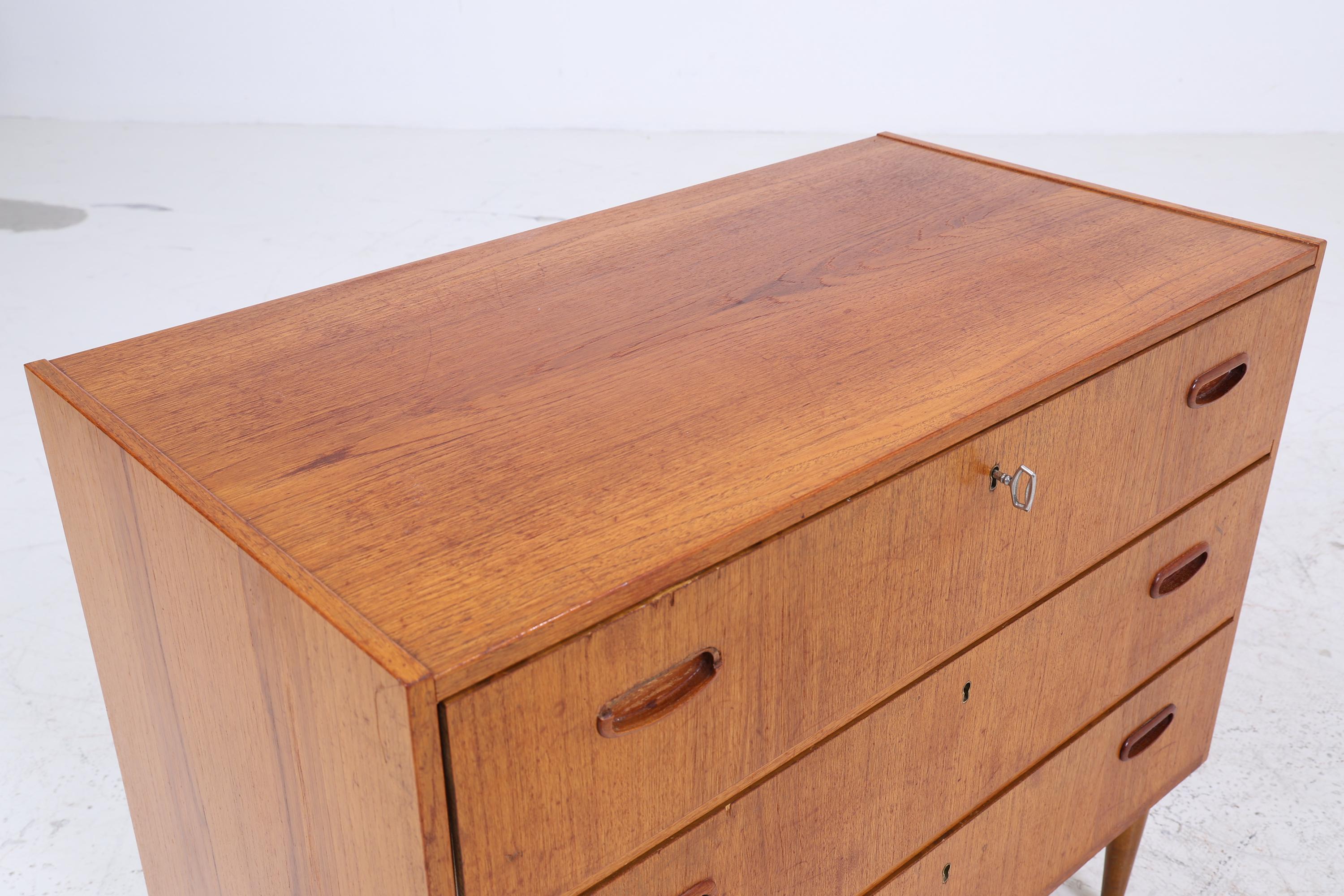 Wundervolle Teak Mid Century Kommode | Vintage Schubladen Schrank Holz Aufbewahrung 60er Jahre