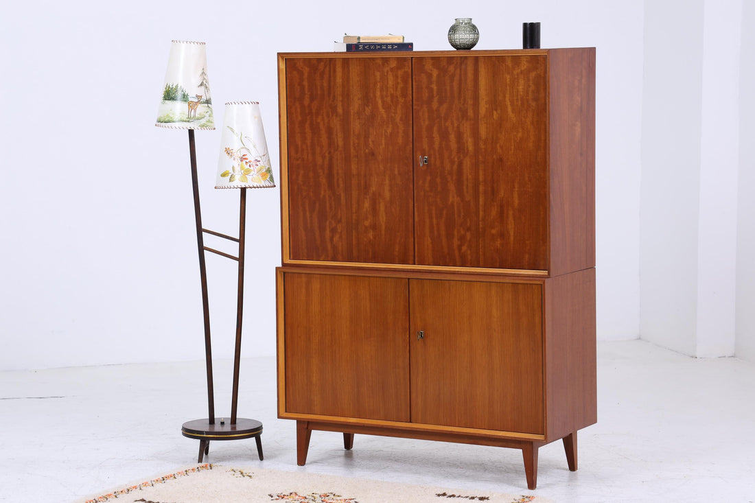 Vintage Wäscheschrank aus den 60er Jahren | Mid Century Kleiderschrank Vorratsschrank Vintage Fächerschrank Retro 70er