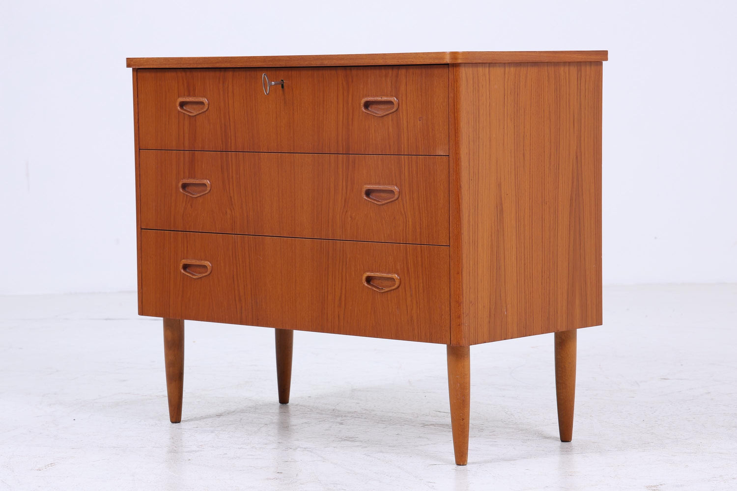 Vintage Teak Kommode | Mid Century Schubladen Schrank Holz Aufbewahrung 60er Jahre