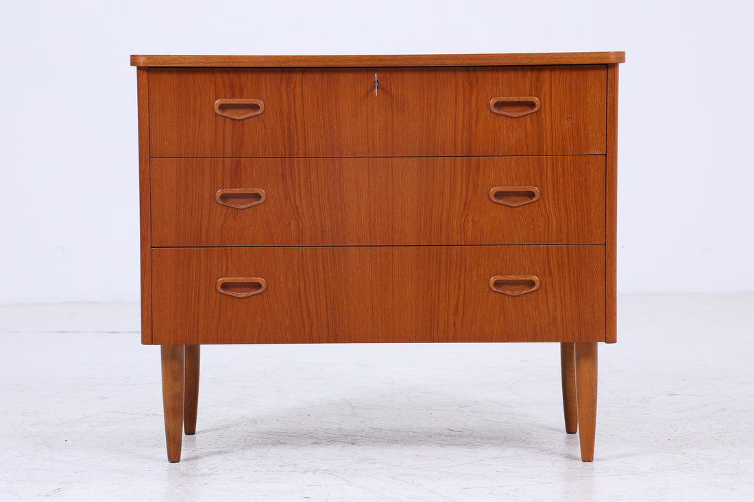 Vintage Teak Kommode | Mid Century Schubladen Schrank Holz Aufbewahrung 60er Jahre