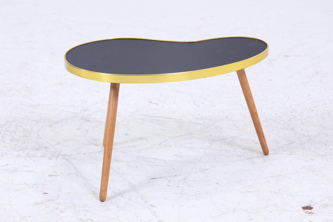 Vintage Nierentisch | Mid Century Blumentisch | Beistelltische Schwarz 60er Jahre