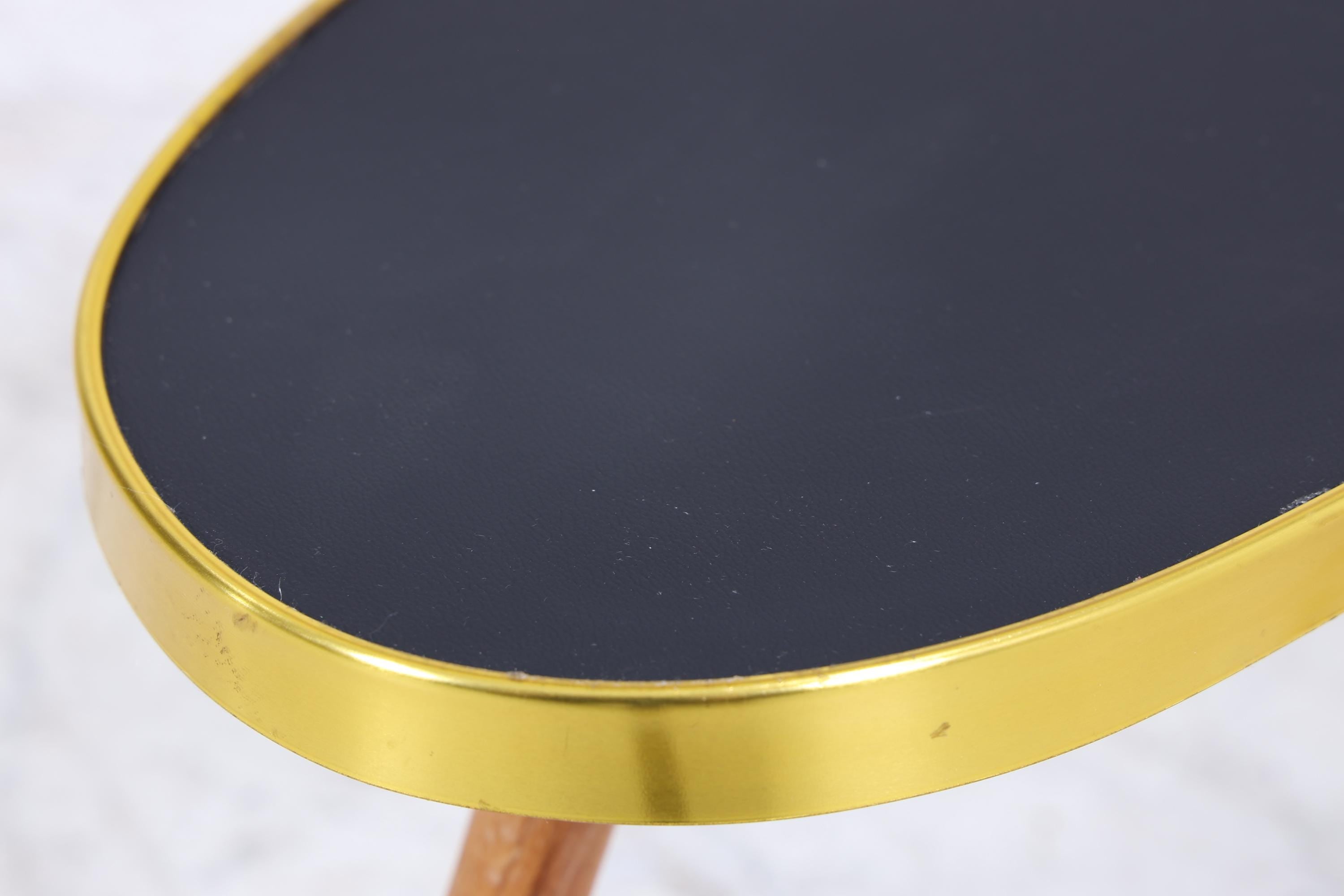 Vintage Nierentisch | Mid Century Blumentisch | Beistelltische Schwarz 60er Jahre