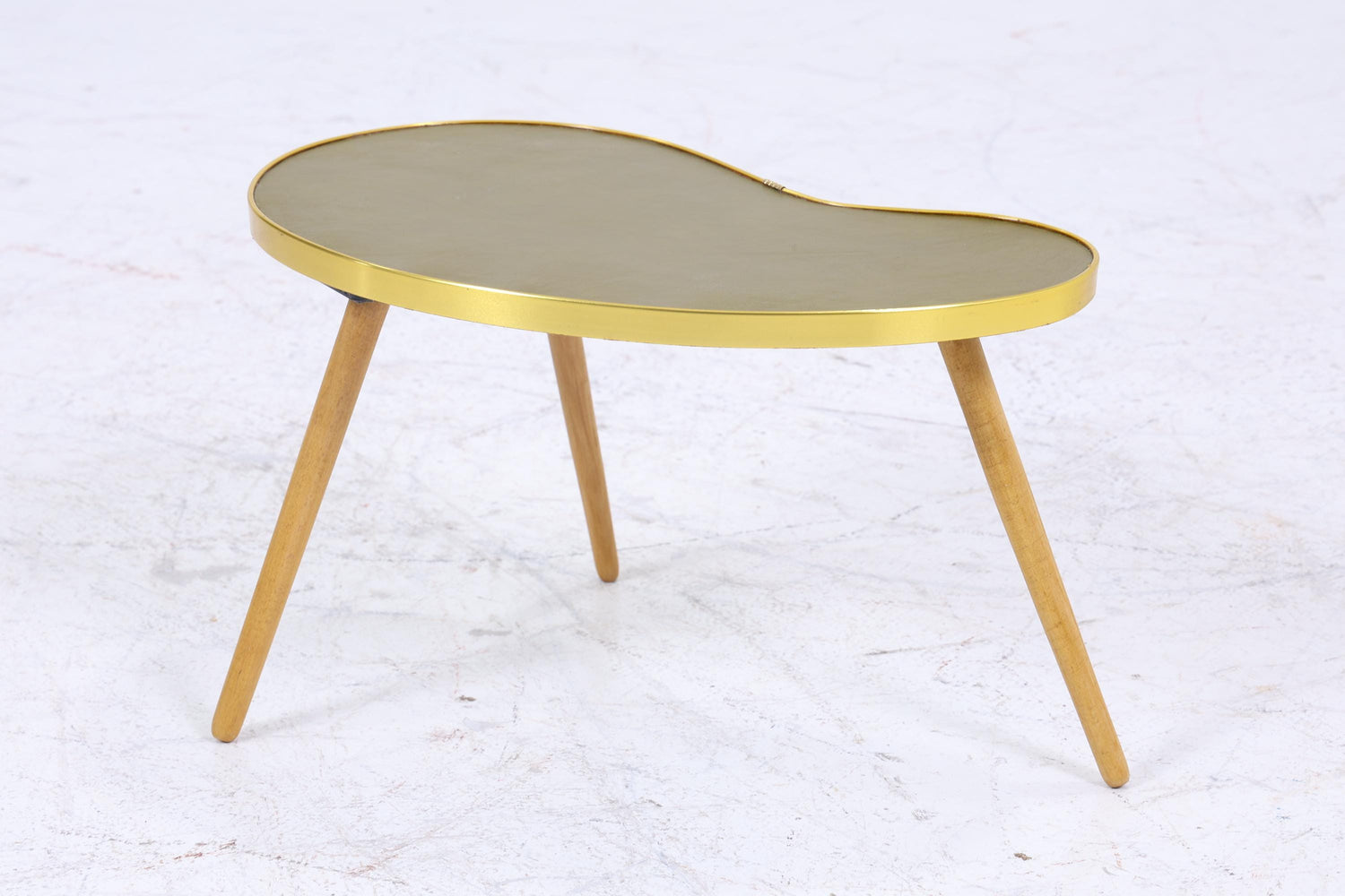 Vintage Nierentisch | Mid Century Blumentisch | Beistelltische Olivgrün 60er Jahre