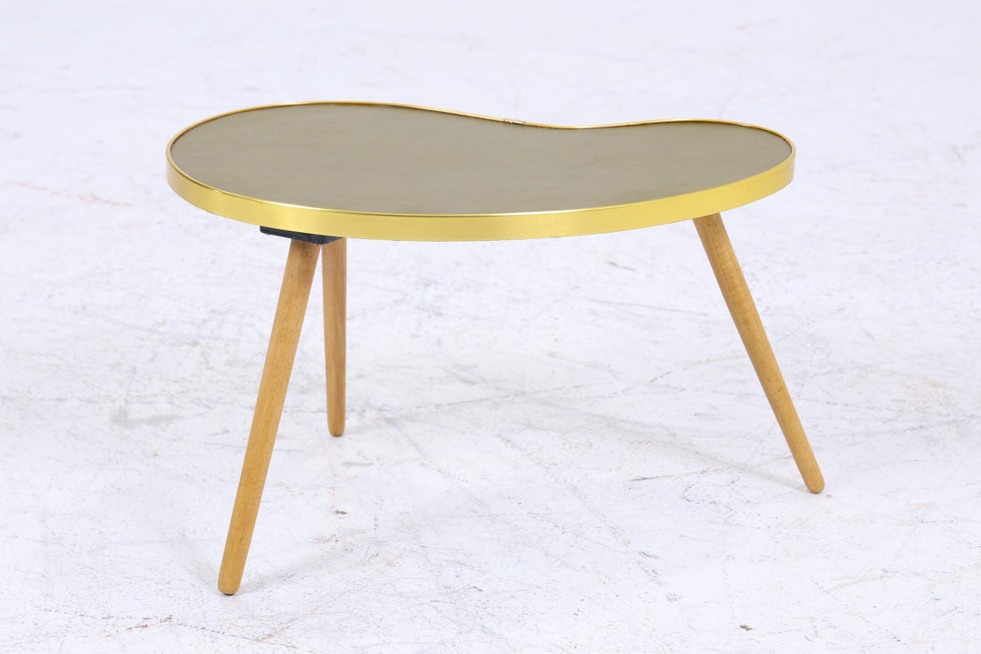 Vintage Nierentisch | Mid Century Blumentisch | Beistelltische Olivgrün 60er Jahre