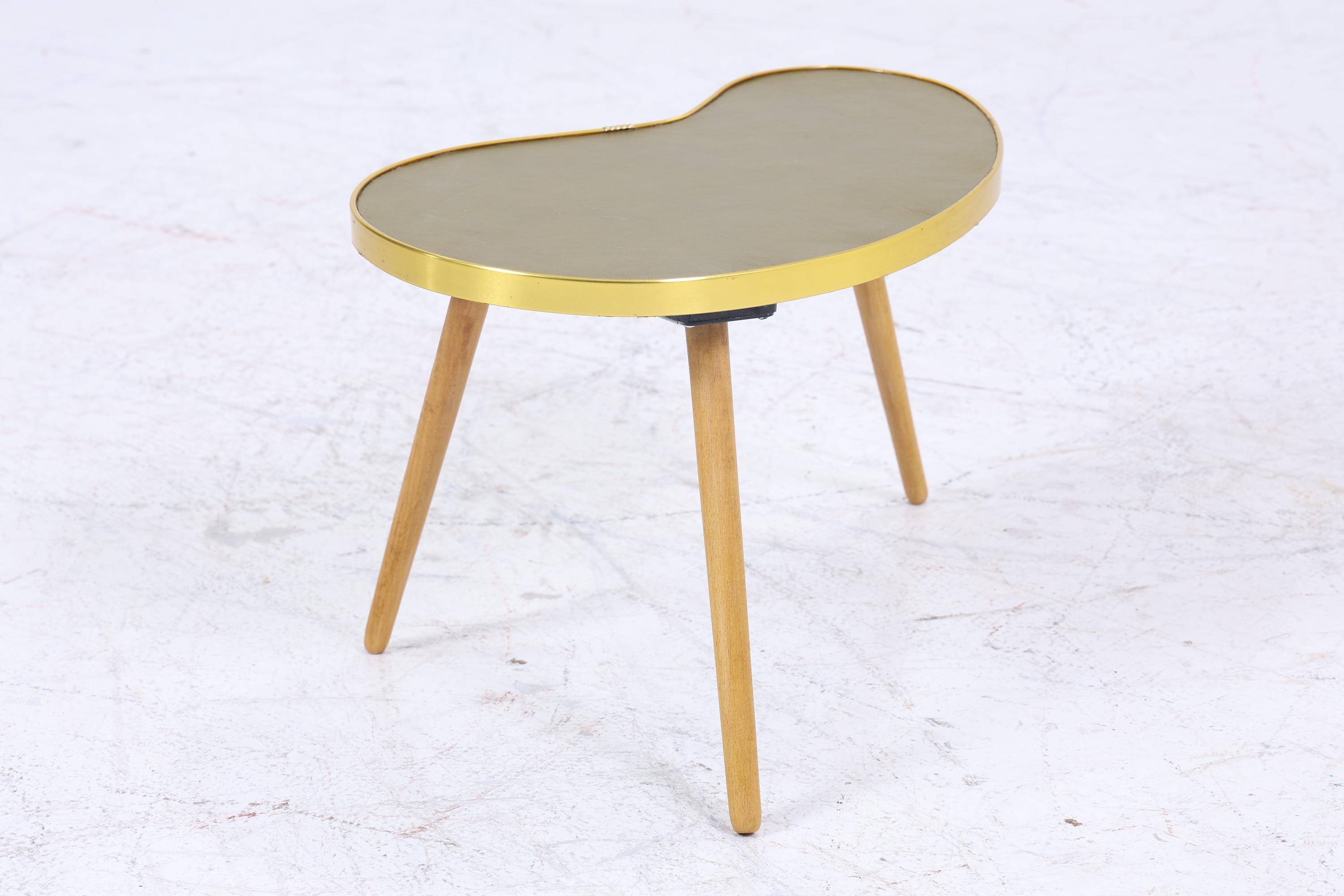 Vintage Nierentisch | Mid Century Blumentisch | Beistelltische Olivgrün 60er Jahre