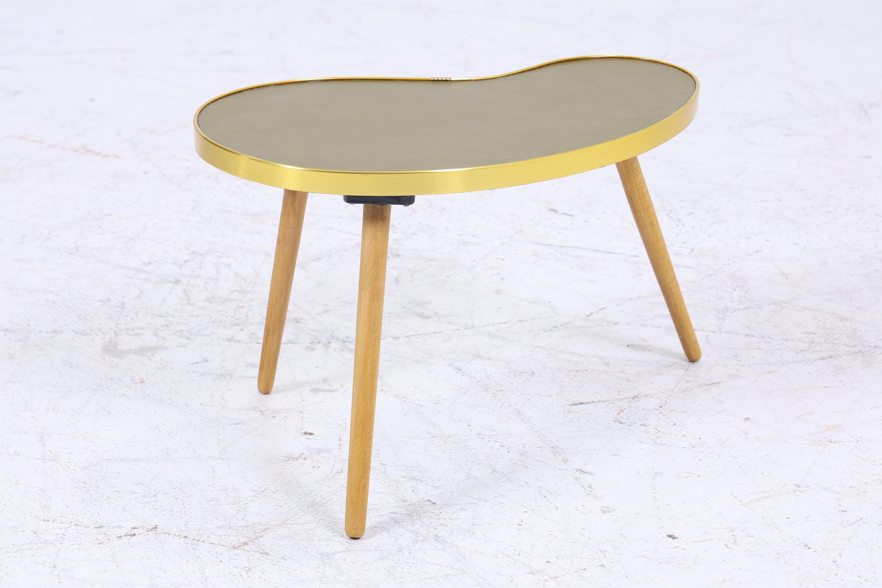 Vintage Nierentisch | Mid Century Blumentisch | Beistelltische Olivgrün 60er Jahre