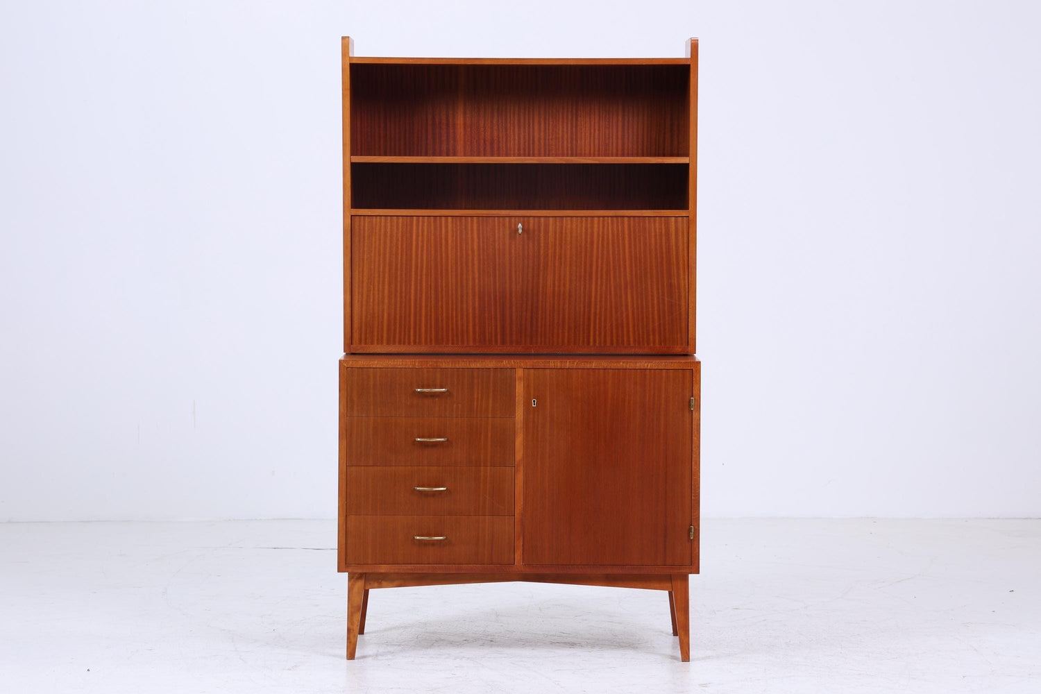 Vintage Regal 60er Jahre | Mid Century Regalschrank Schubladen Retro Holz Aufbewahrung