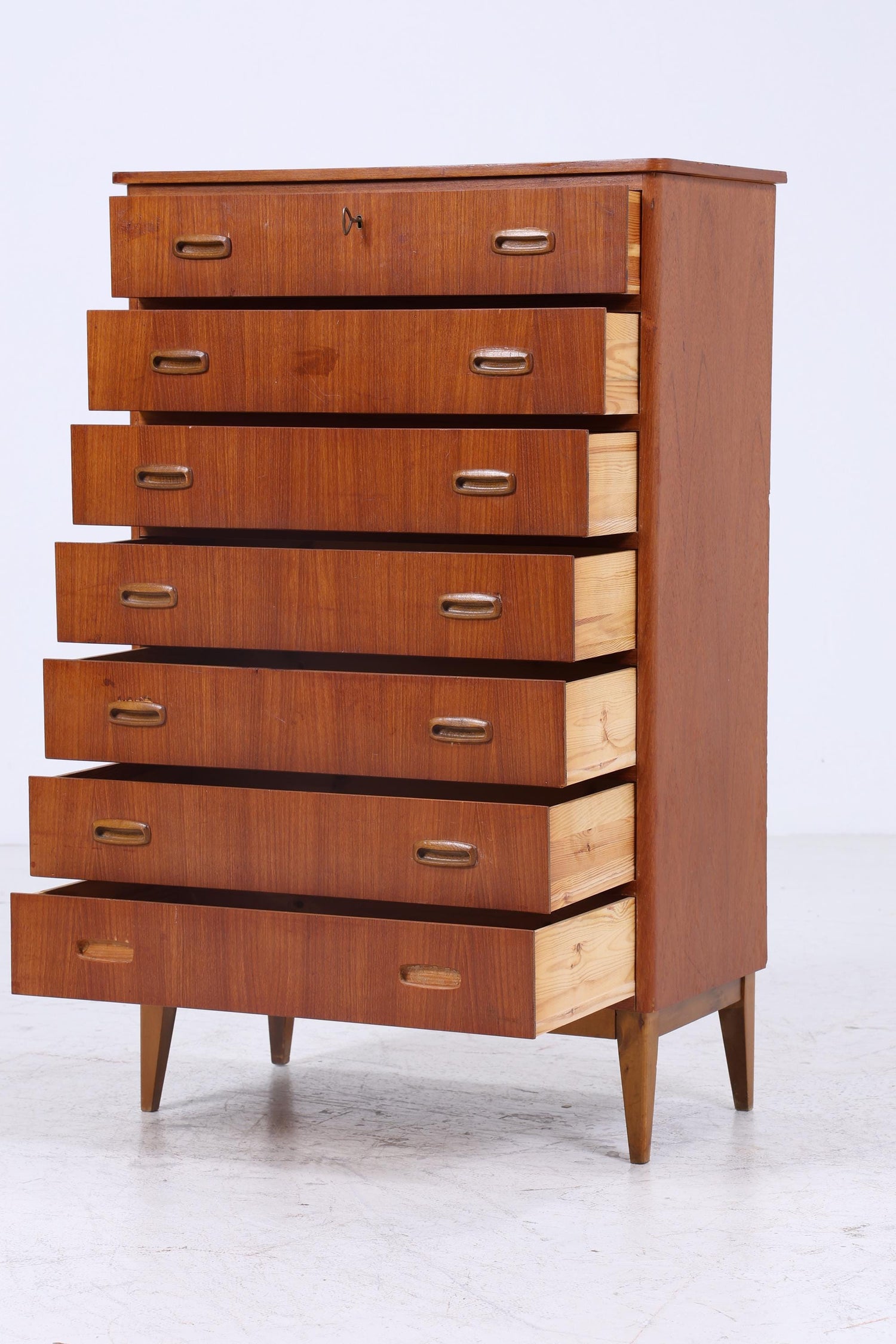 Vintage Teak Schubladen Kommode | Mid Century Schrank Holz Aufbewahrung 60er Jahre Herrenkommode