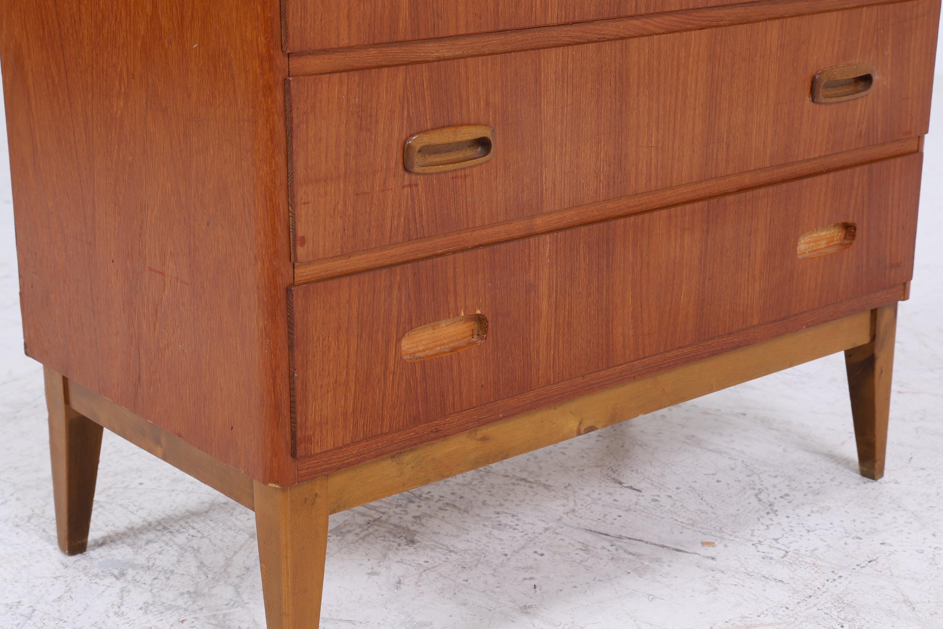 Vintage Teak Schubladen Kommode | Mid Century Schrank Holz Aufbewahrung 60er Jahre Herrenkommode