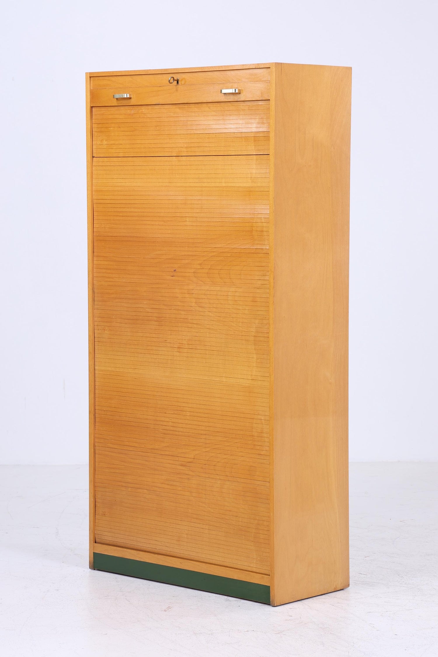 Vintage Rollladenschrank 60er Jahre | Mid Century Schrank Bücherschrank Highboard Holz Aufbewahrung Aktenschrank