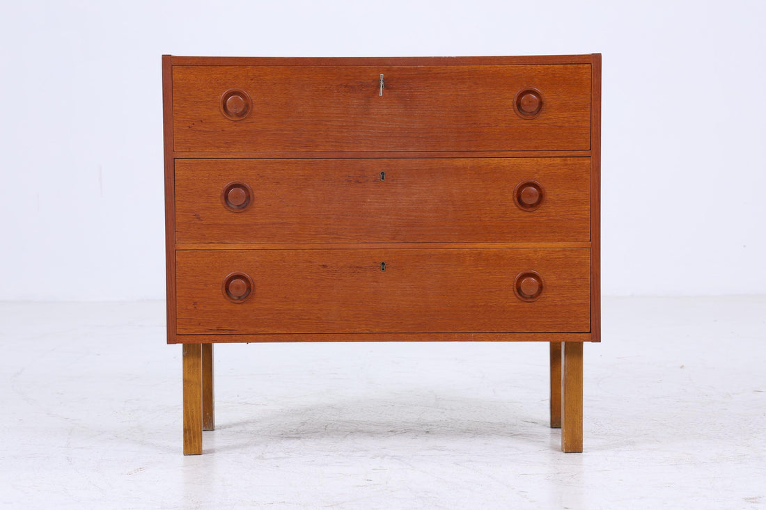 Wunderschöne Vintage Teak Kommode | Mid Century Schubladen Schrank Holz Aufbewahrung 60er Jahre