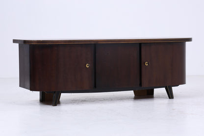 Dunkles Vintage Lowboard 60er Jahre | Mid Century Sideboard mit Fächern Retro Dunkel Holz