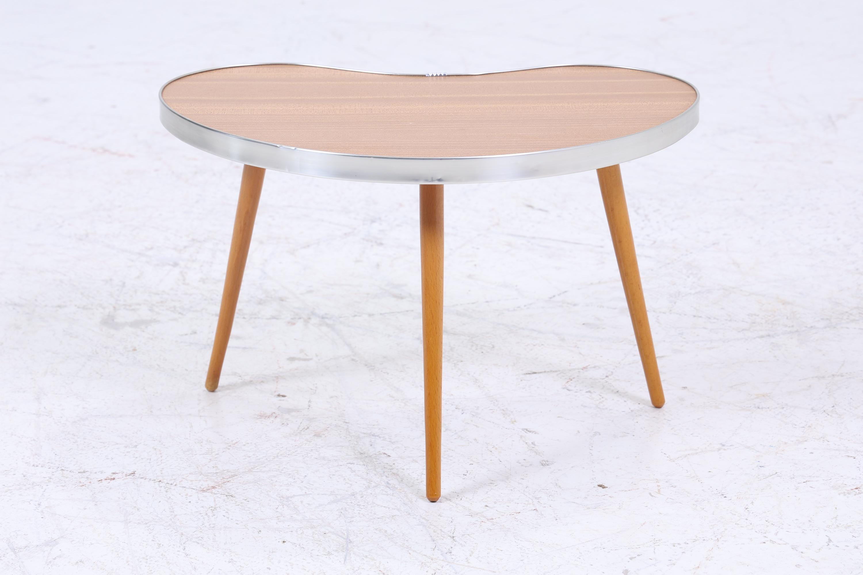 Vintage Nierentisch | Mid Century Blumentisch | Beistelltische Olivgrün 60er Jahre
