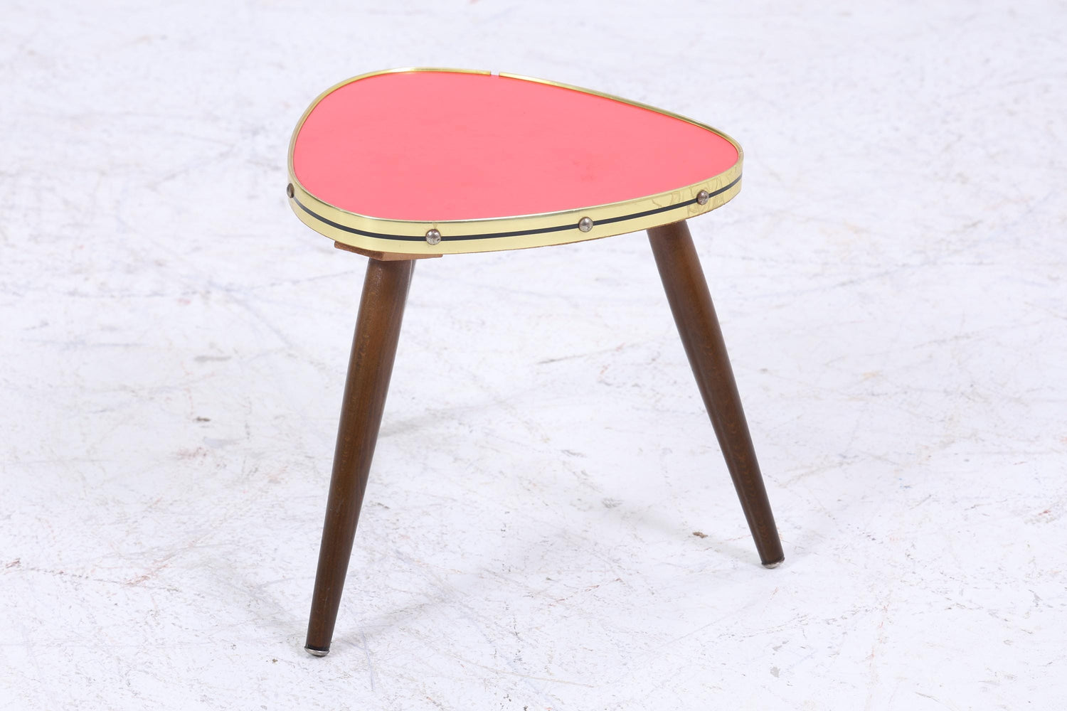 Vintage Blumentisch | Mid Century Nierentisch | Beistelltische Rot 60er Jahre