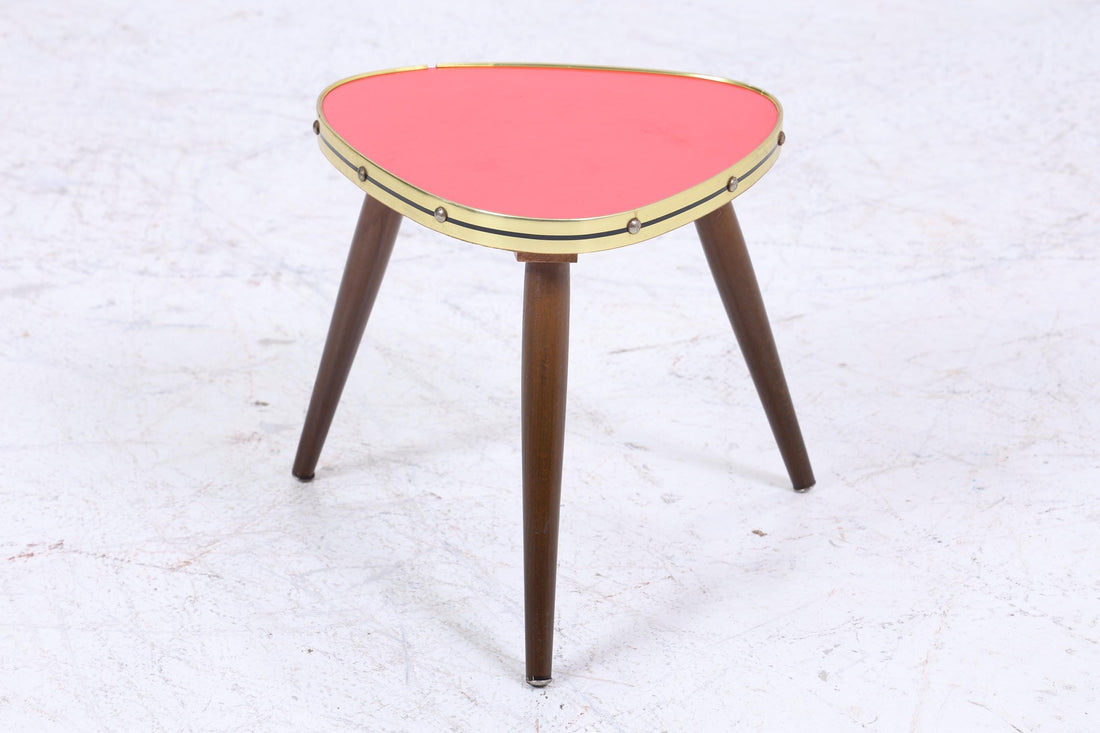 Vintage Blumentisch | Mid Century Nierentisch | Beistelltische Rot 60er Jahre