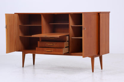 Vintage Teak Highboard 60er Jahre | Mid Century Sideboard Schubladen Schrank Holz Aufbewahrung