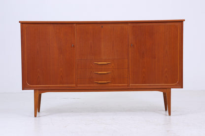 Vintage Teak Highboard 60er Jahre | Mid Century Sideboard Schubladen Schrank Holz Aufbewahrung