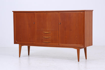 Vintage Teak Highboard 60er Jahre | Mid Century Sideboard Schubladen Schrank Holz Aufbewahrung