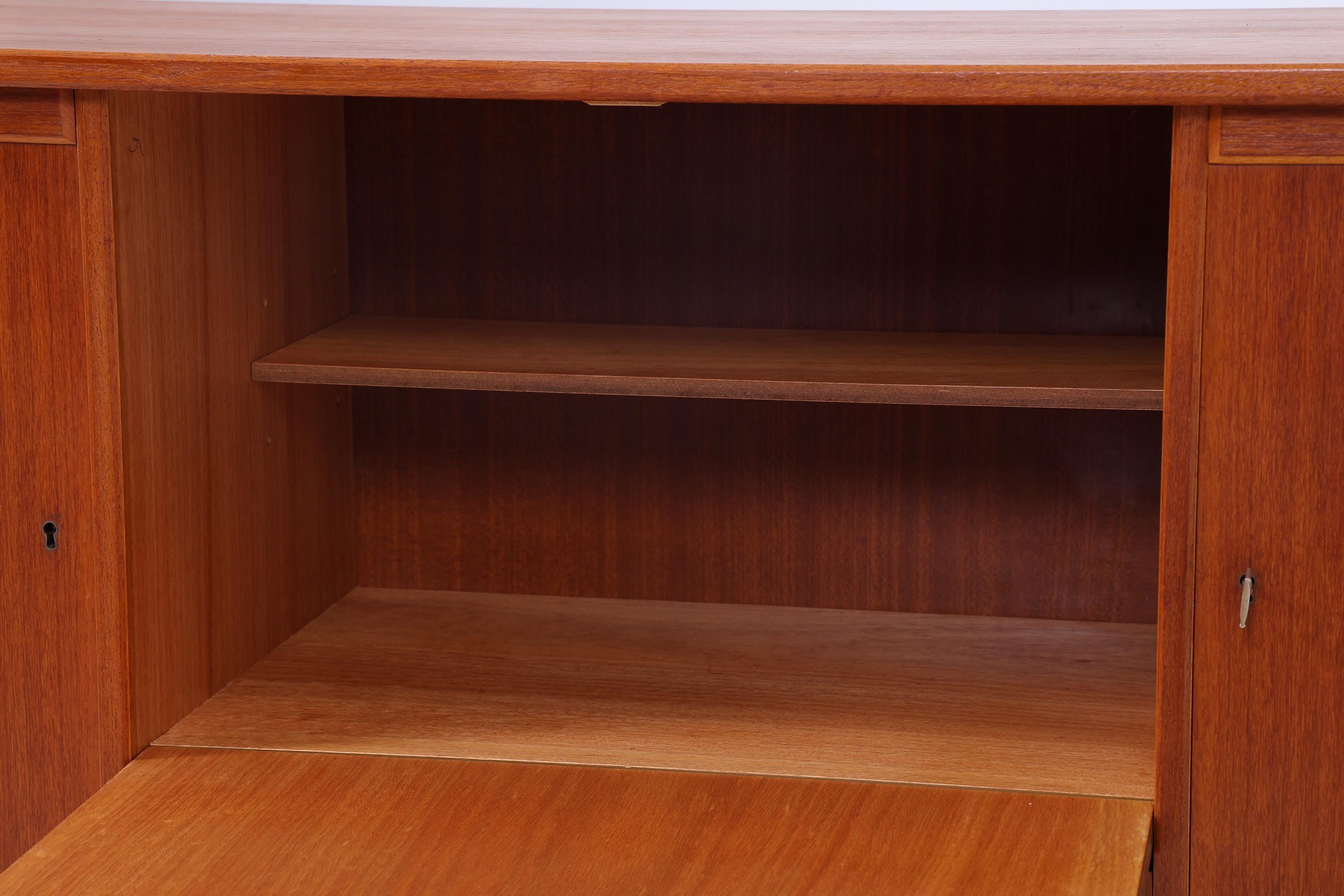 Vintage Teak Highboard 60er Jahre | Mid Century Sideboard Schubladen Schrank Holz Aufbewahrung