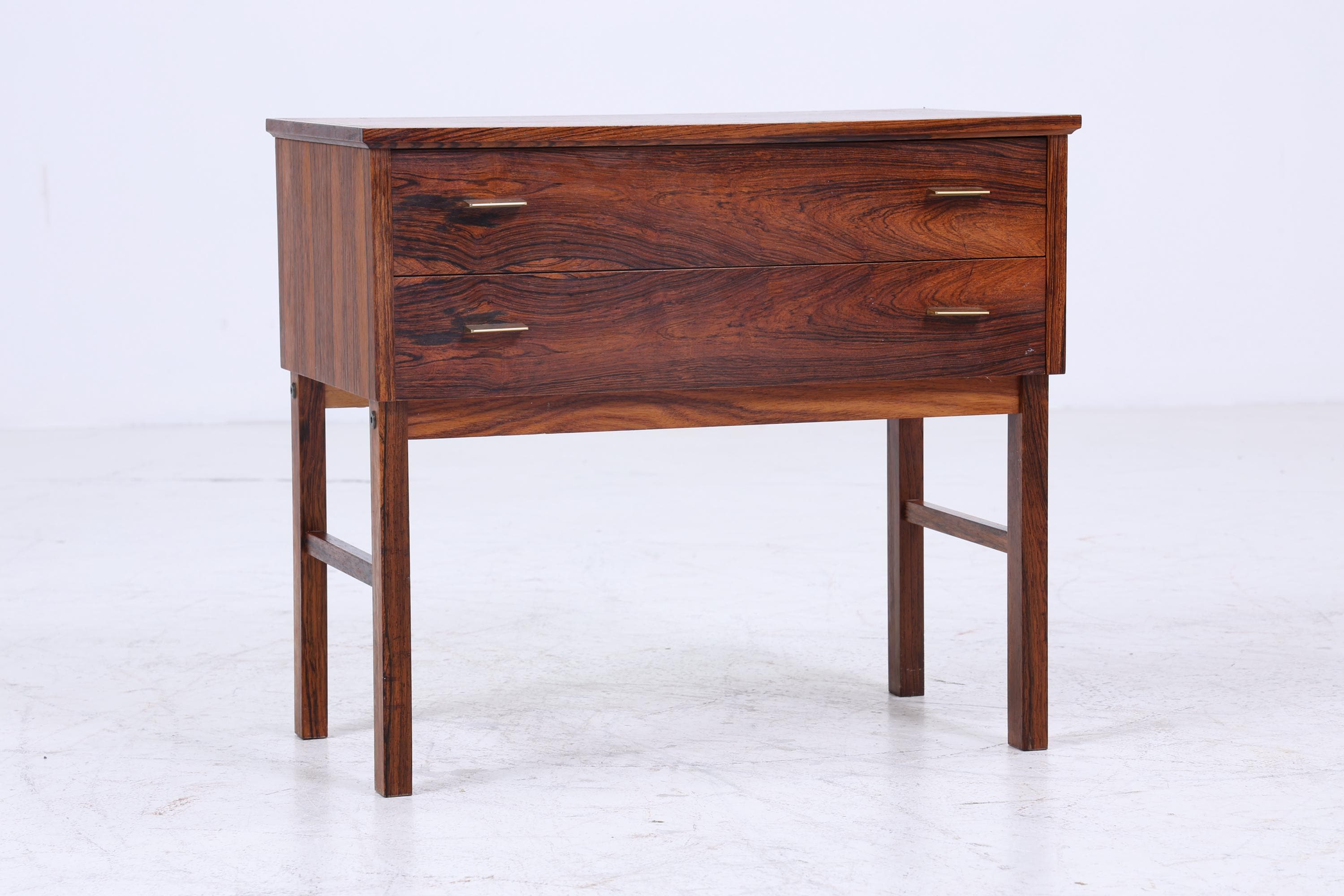 Vintage Schubladen Kommode | Mid Century Schubladen Nachttsich | Retro 60er Jahre Palisander Aufbewahrung