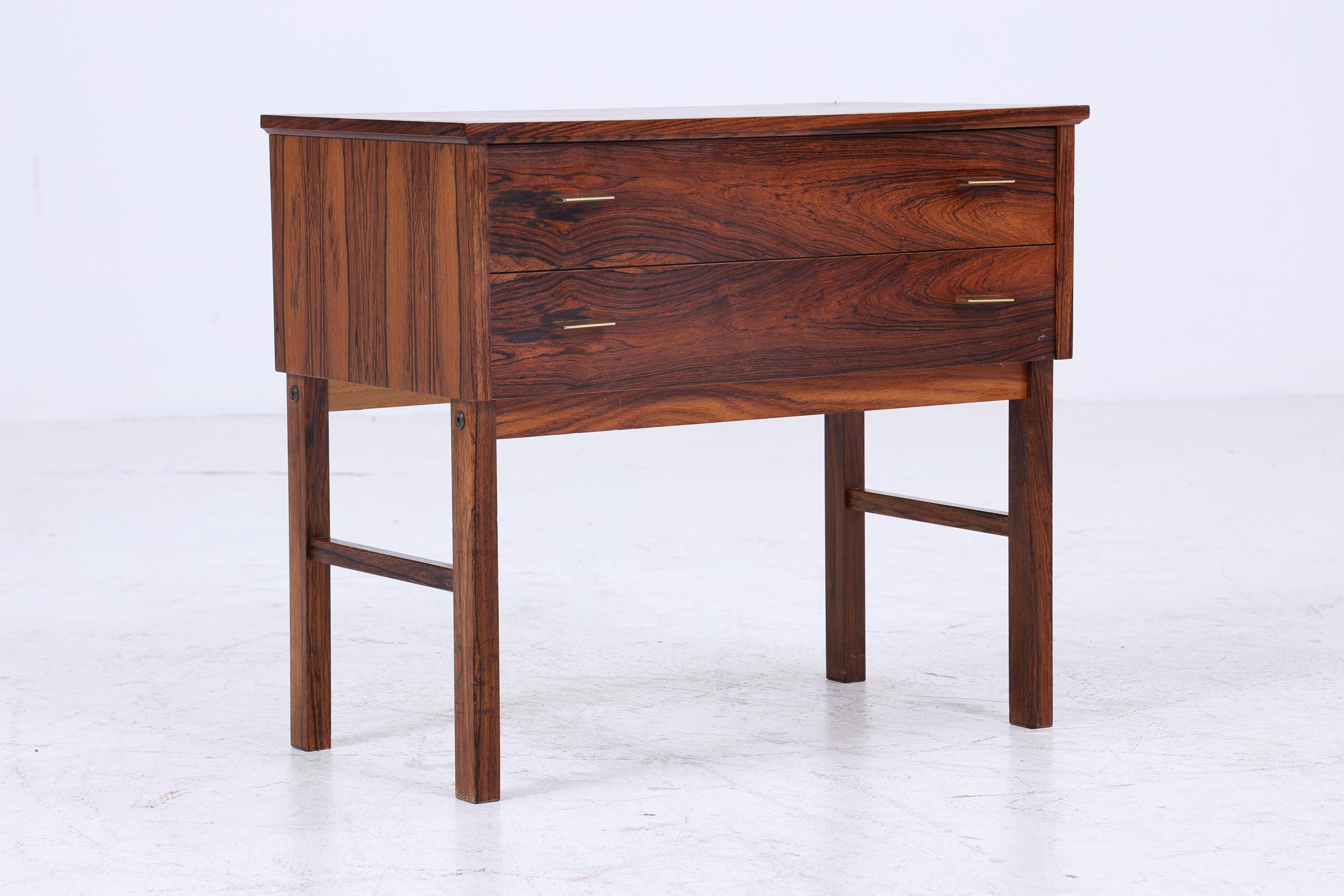 Vintage Schubladen Kommode | Mid Century Schubladen Nachttsich | Retro 60er Jahre Palisander Aufbewahrung