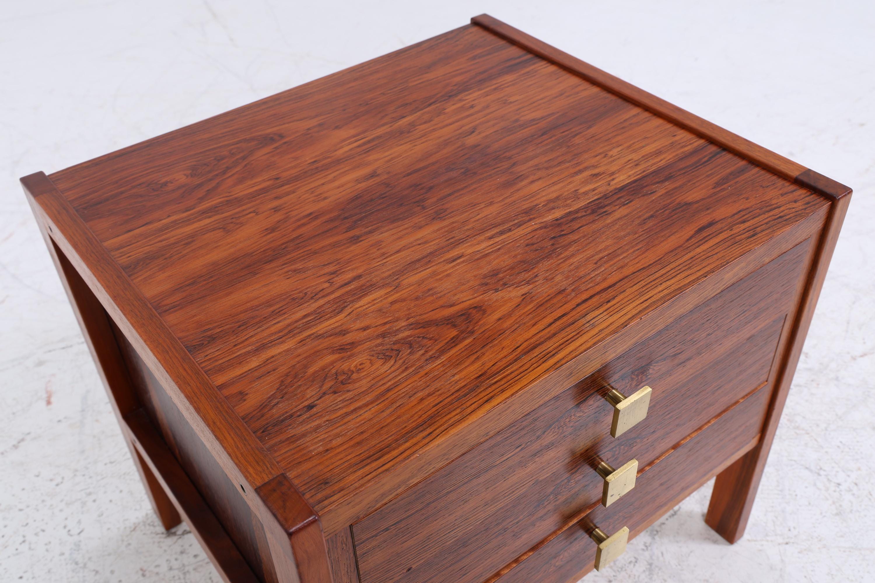 Wundervoller Vintage Nachttisch 60er Jahre  | Mid Century Holz Nachttisch mit Schubladen Palisander  Aufbewahrung