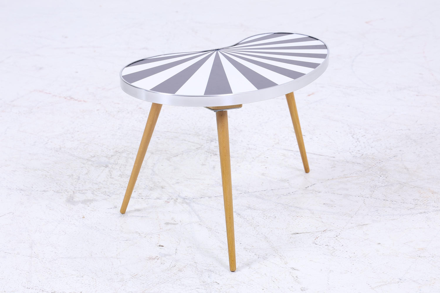 Vintage Nierentisch | Mid Century Blumentisch | Beistelltische Muster Schwarz Weiß 60er Jahre