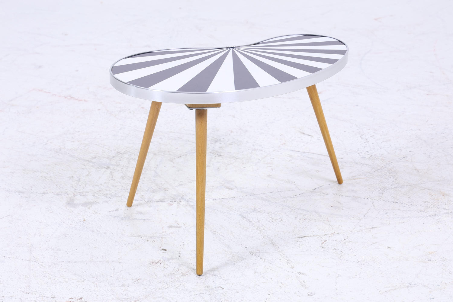 Vintage Nierentisch | Mid Century Blumentisch | Beistelltische Muster Schwarz Weiß 60er Jahre