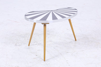 Vintage Nierentisch | Mid Century Blumentisch | Beistelltische Muster Schwarz Weiß 60er Jahre