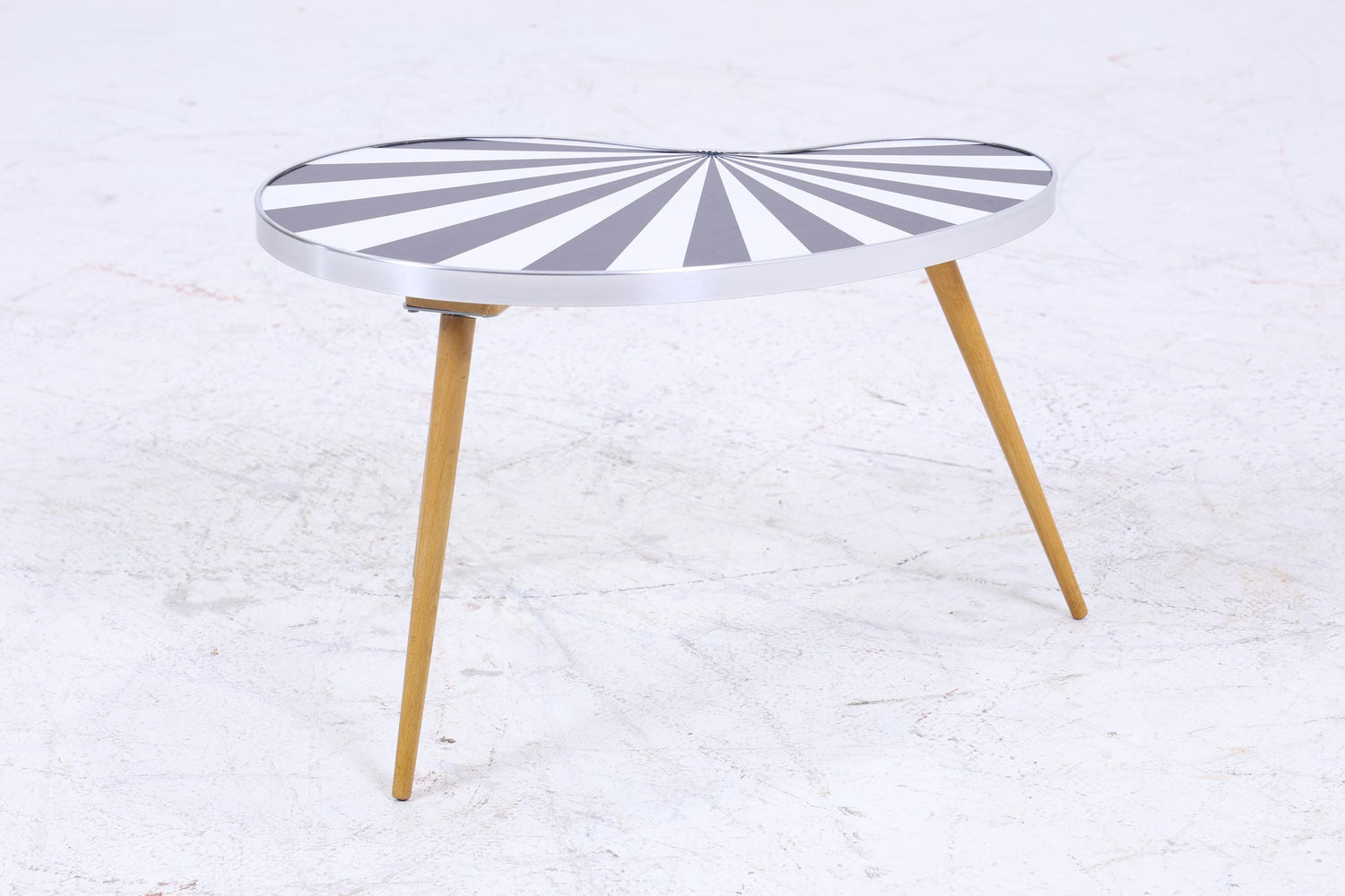 Vintage Nierentisch | Mid Century Blumentisch | Beistelltische Muster Schwarz Weiß 60er Jahre