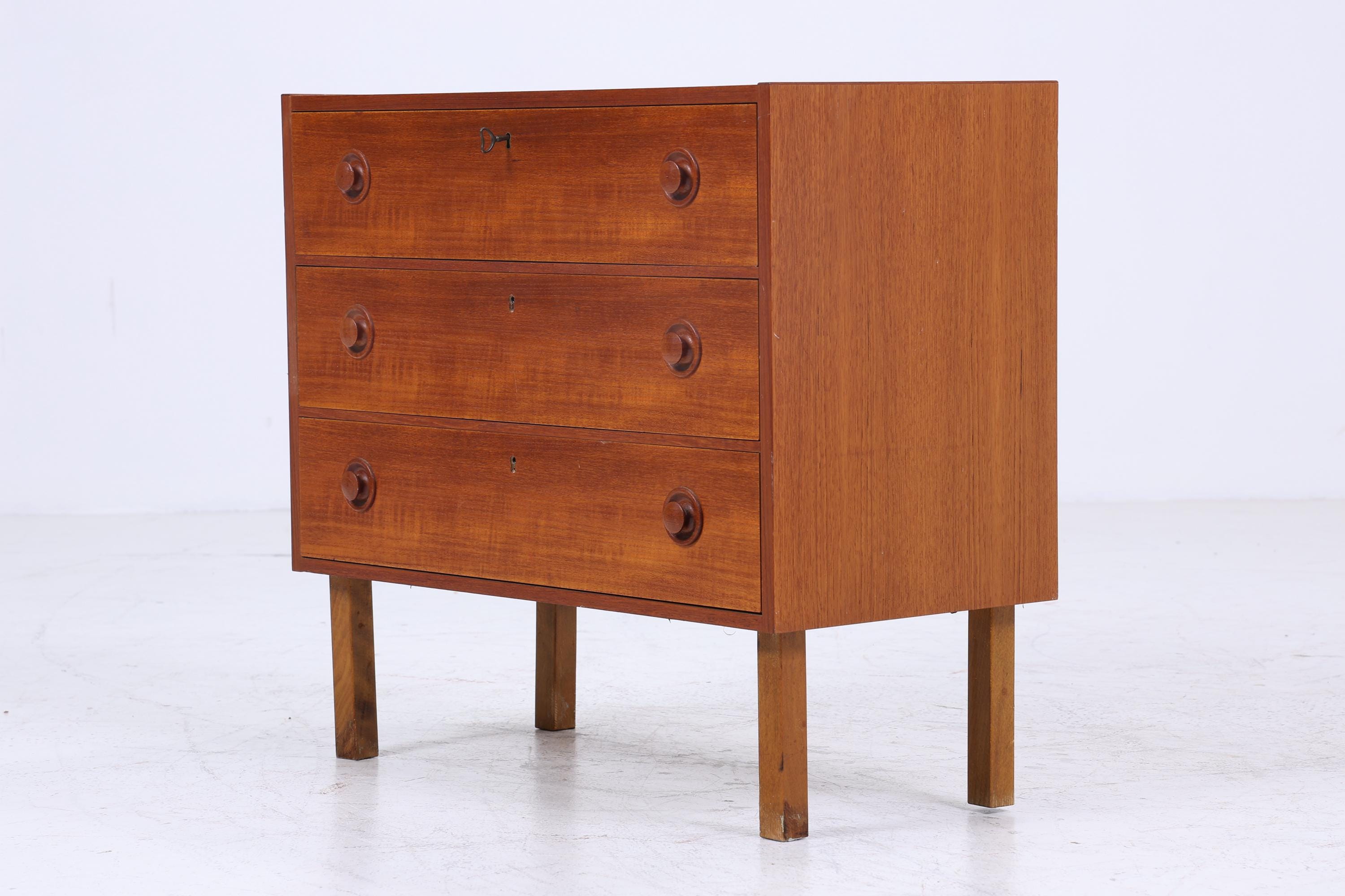 Wundervolle Teak Mid Century Kommode | Vintage Schubladen Schrank Holz Aufbewahrung 60er 70er