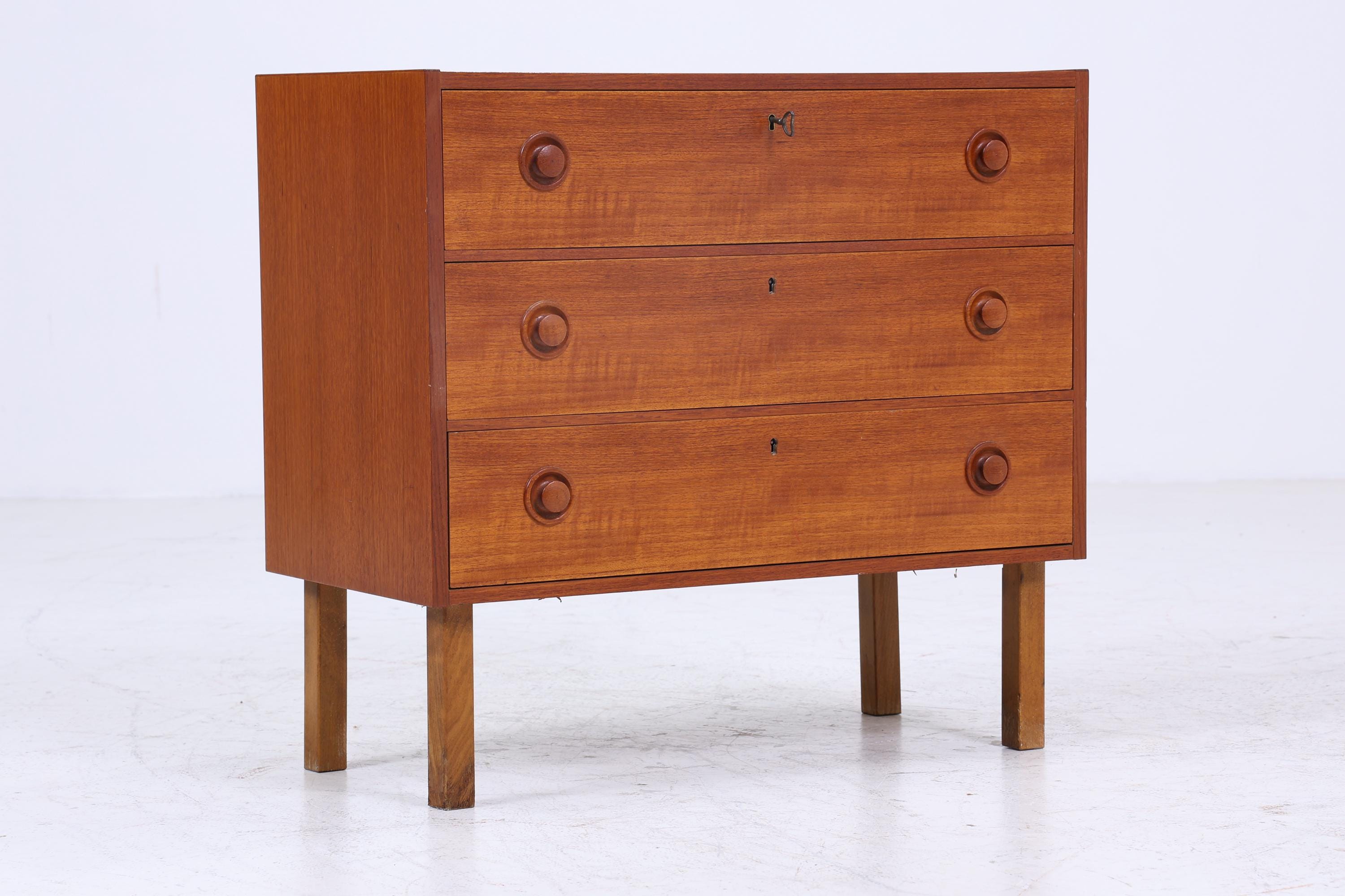 Wundervolle Teak Mid Century Kommode | Vintage Schubladen Schrank Holz Aufbewahrung 60er 70er