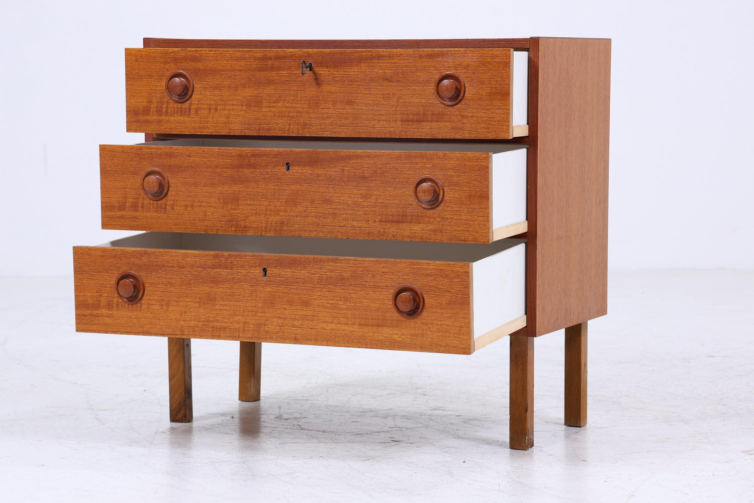 Wundervolle Teak Mid Century Kommode | Vintage Schubladen Schrank Holz Aufbewahrung 60er 70er
