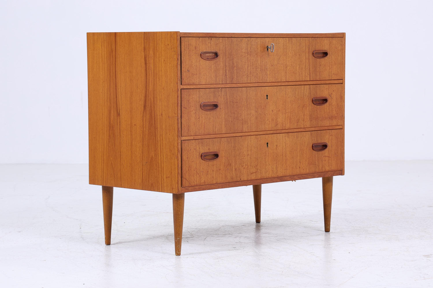 Wundervolle Teak Mid Century Kommode | Vintage Schubladen Schrank Holz Aufbewahrung 60er Jahre