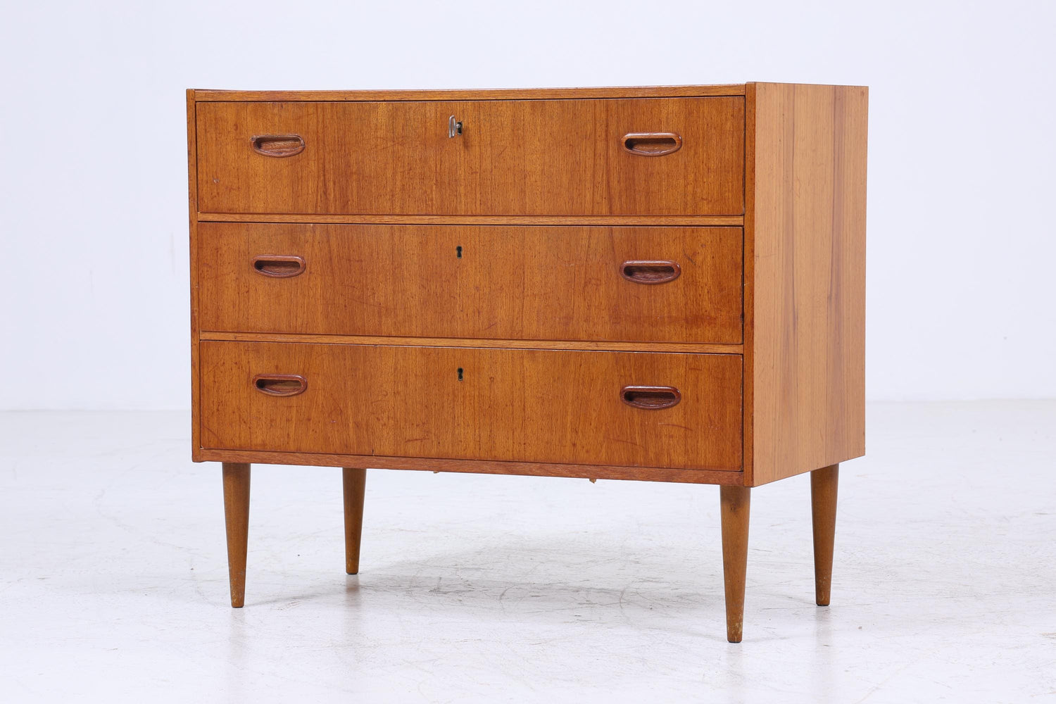 Wundervolle Teak Mid Century Kommode | Vintage Schubladen Schrank Holz Aufbewahrung 60er Jahre