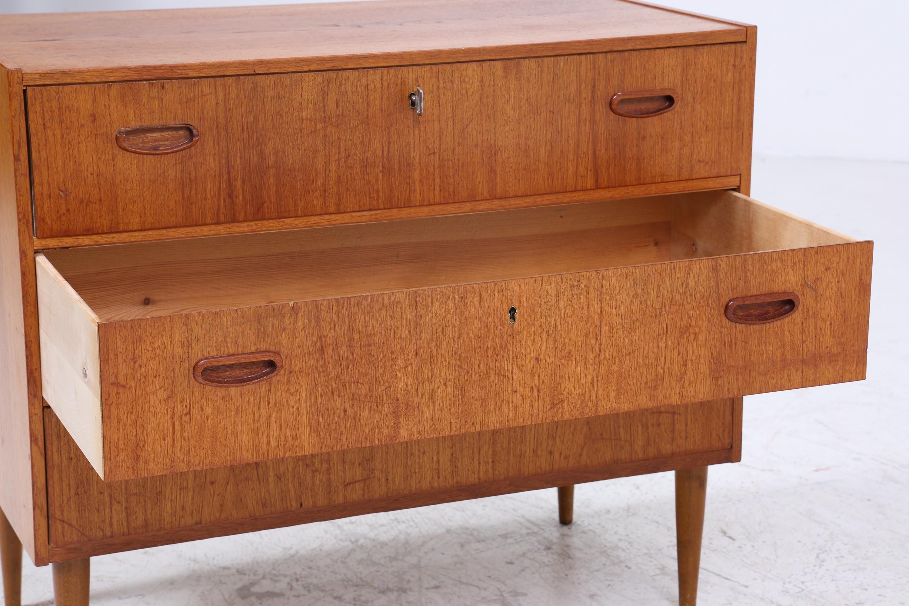 Wundervolle Teak Mid Century Kommode | Vintage Schubladen Schrank Holz Aufbewahrung 60er Jahre