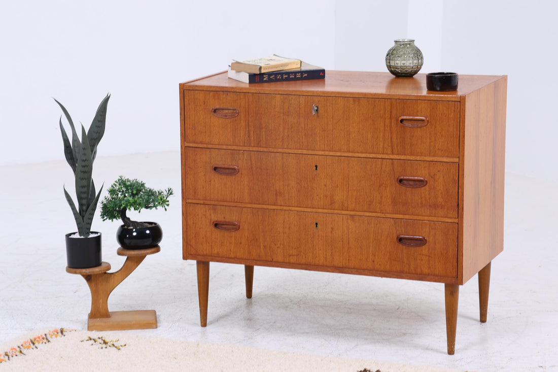 Wundervolle Teak Mid Century Kommode | Vintage Schubladen Schrank Holz Aufbewahrung 60er Jahre