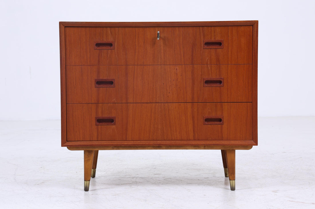 Wundervolle Teak Mid Century Kommode | Vintage Schubladen Schrank Holz Aufbewahrung 60er Jahre