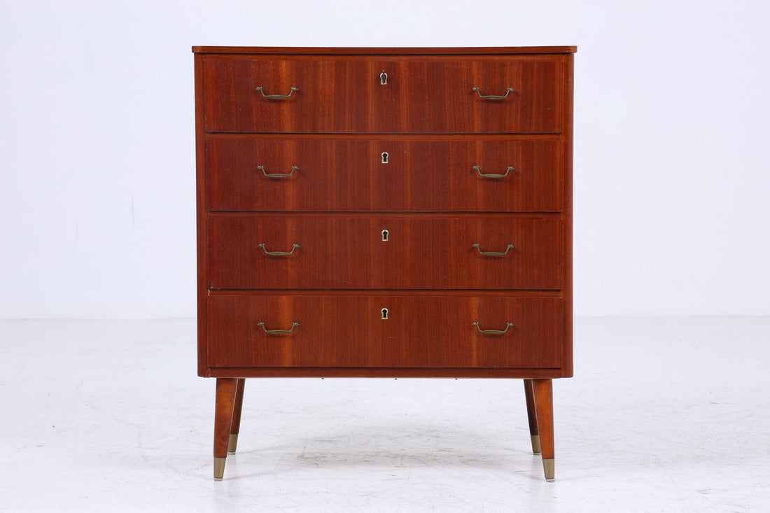 Wundervolle Teak Mid Century Schubladen Kommode | Vintage Schrank Holz Aufbewahrung 60er Jahre