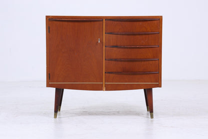 Vintage Teak Kommode mit ausziehbarer Schreibplatte | Mid Century Schubladen Schrank Holz Aufbewahrung 60er Jahre