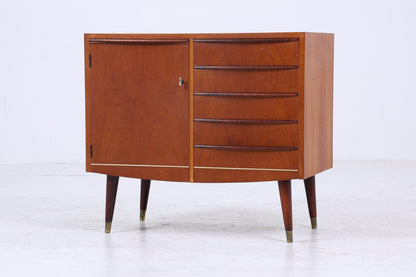 Vintage Teak Kommode mit ausziehbarer Schreibplatte | Mid Century Schubladen Schrank Holz Aufbewahrung 60er Jahre