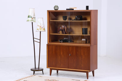 Vintage Vitrine 60er Jahre | Mid Century Schrank Retro Holz Aufbewahrung